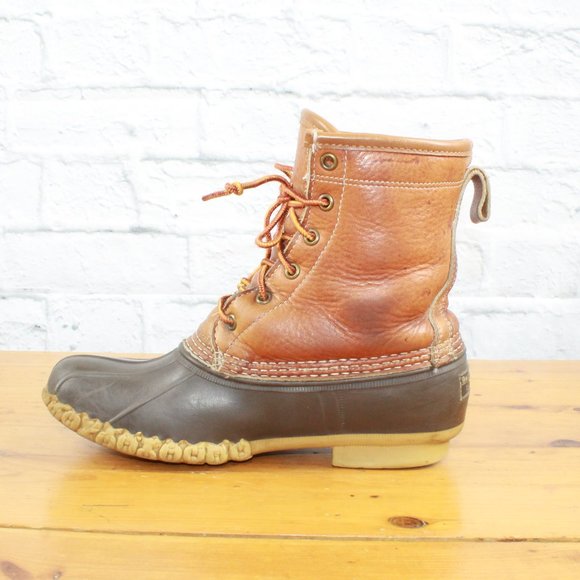 L.L. Bean Shoes - LL BEAN 8" Tumbled Lined Leather Duck Boots 7 M